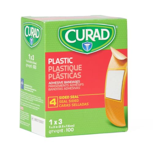 Plastic Adhesive Bandages 1x3 Inch - Breathable Wound Care - Box of 100