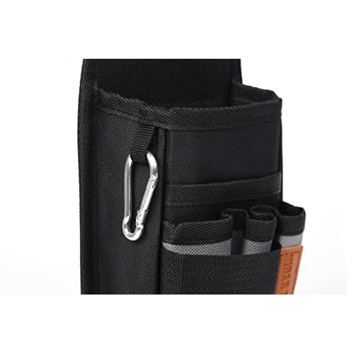 Small Tool Pouch with Belt Clip,Tool Belt Pouches,Electrician Tool Pouch.Mini Organizer Pocket Attachment for Tool Belt,5 Pockets and Heavy-Duty Metal Belt Clip Attachment.¡¦