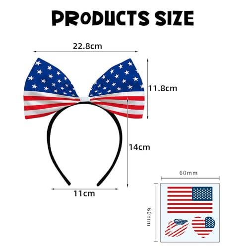 2026 Soccer World Cup Flag Bow Headband & Tattoo Set - Argentina