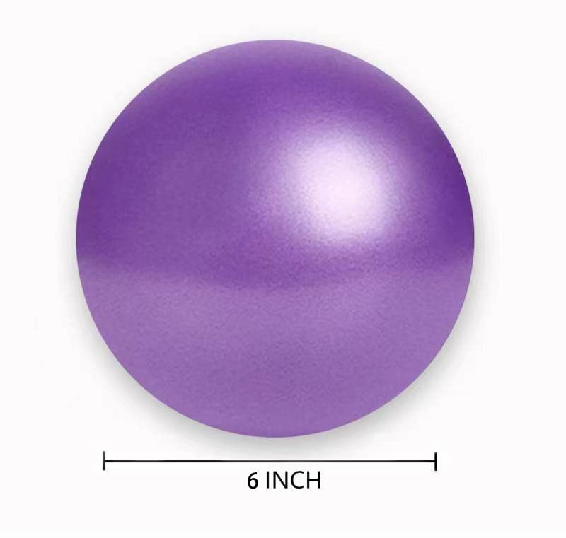 6-Inch Pilates Exercise Ball for Yoga & Fitness with Pump - Purple