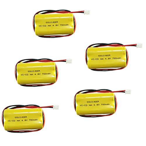 BL93NC487 BL93NC484 BAA48R Ni-Cd 4.8V 700mAh Exit Sign Emergency Light Battery Replacement (5 Pack)
