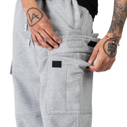 Pro Club Men's Heavyweight Fleece Cargo Pants – Medium Heather Gray