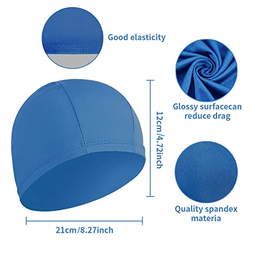4 pcs Elastic Swim Caps for Both Women & Men Kids Fabric Durable