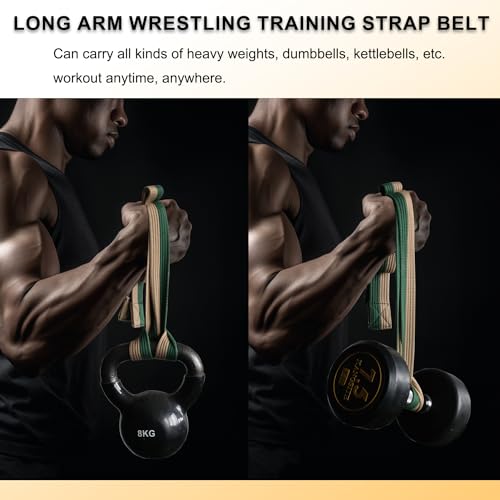 Lights Mountain Camouflage Multifunction Arm Wrestling Pronation Belt Strap with Stainless Steel Triangle Buckle, 79" Durable & Non-Slip