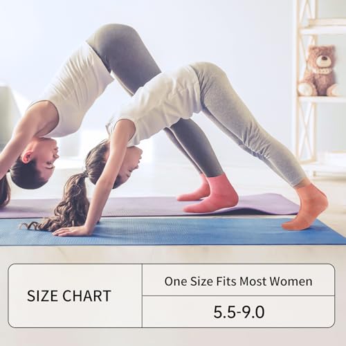 Yoga Socks for Women - Non-Slip Grip Pilates Socks, One Size - Ka+fen+hong