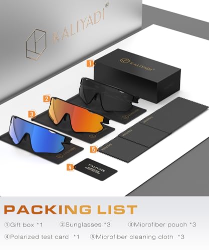 KALIYADI Polarized Sunglasses A01-black+black+black | Sports Cycling UV400 Protection