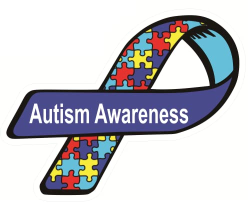 Autism Awareness Ribbon Stickers - 2 Pack Hard Hat & Car Decals