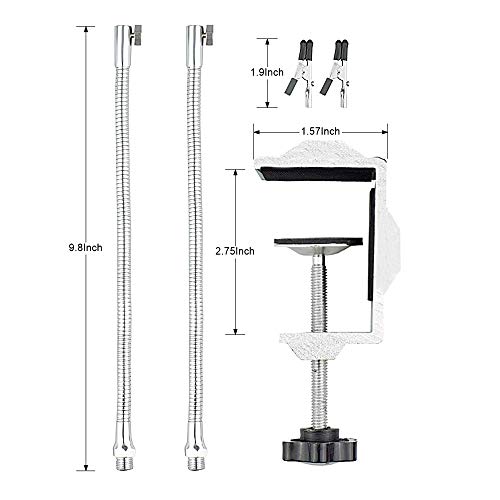 Toolour Helping Hands Soldering Third Hand Tool Tabletop Clamp Base with 2 Nickel Plated Flexible Arms and Rotatable Alligator Clips for Electronics Repair Assembly Jewelry DIY Arts Craft Hobby