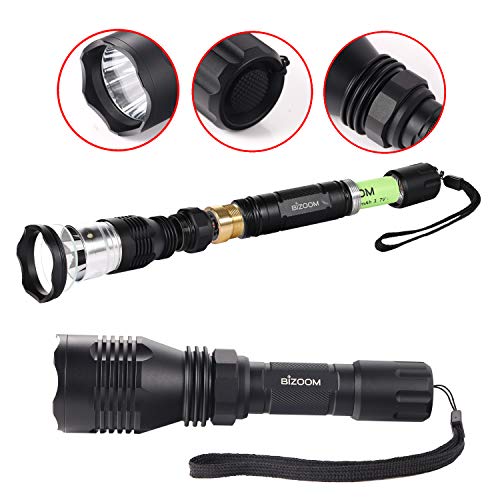 KL25 Hunting Light Flashlight, Long Range Red Green Varmint Light Kit for Predator Hog Fox Coyote, with Pressure Switch