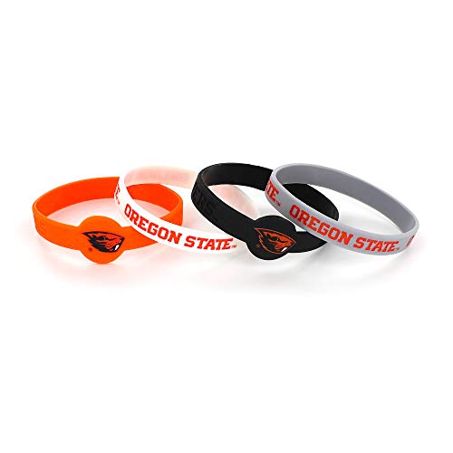 Aminco NCAA Unisex Silicone Bracelet 4-Pack - Oregon State Beavers, One Size