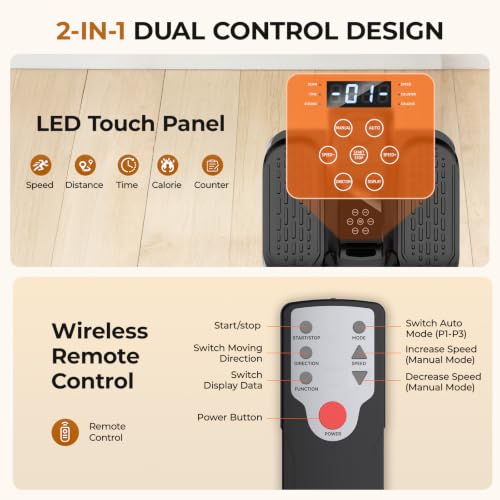Under Desk Elliptical Machine - Portable Electric Exerciser with Remote Control