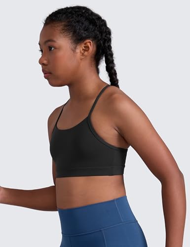 Butterluxe Y-Back Sports Bra for Girls - Medium, Black
