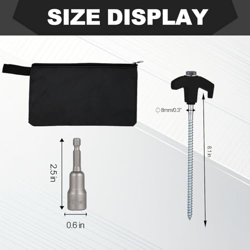 8 Pack Heavy Duty Screw-in Tent Stakes 8 Inch Ground Anchors Camping Accessories
