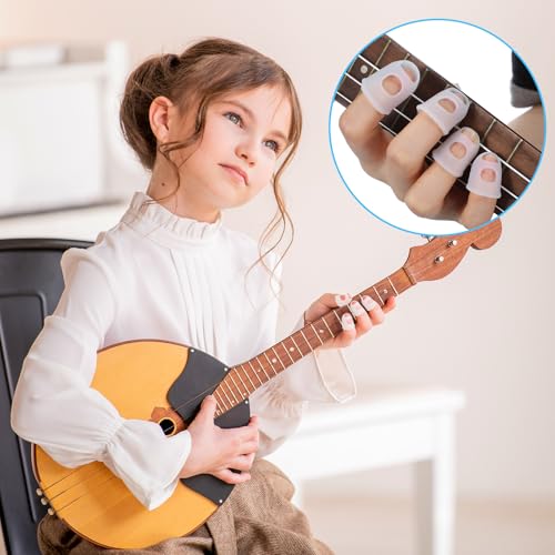 Silicone Guitar Finger Covers - 50 Pcs Anti-Slip & Breathable - Transparent