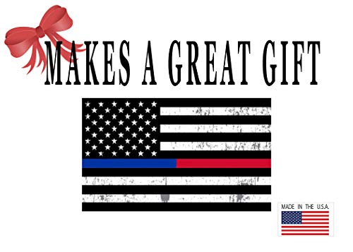Thin Red and Blue Line Flag Car Decal - 3x5 Inch Vinyl Sticker