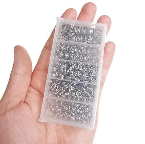 400pcs Stainless Steel Fishing Split Rings Kit with Storage Box