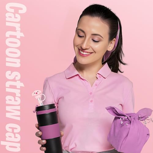 Reusable Pig Straw Topper for 10mm Straws - Pink Silicone Cup Accessory