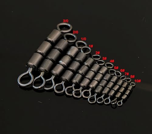 2/0-10pcs Stainless Steel 3 Roller Swivels Fishing Tackle Chain Connectors