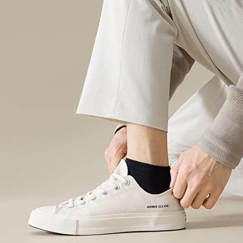 MAGIARTE Men's Cotton Ankle Socks 6 Pairs, Low Cut Athletic Moisture Wicking No Show Socks - Color#03, Size 9-12