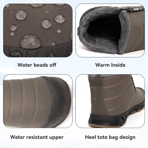 Lamincoa Water Resistant Snow Boots for Men - Warm Fur-Lined Winter Shoes