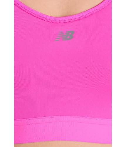New Balance Women's NB Essential Run Sports Bra Pink Heat Medium D/DD