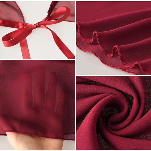 Yolev Women's Burgundy Ballet Wrap Skirt with Adjustable Waist Tie - One Size