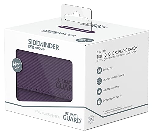 Ultimate Guard Sidewinder 100+ Deck Box for 100 Double-Sleeved TCG Cards Purple with Magnetic Closure
