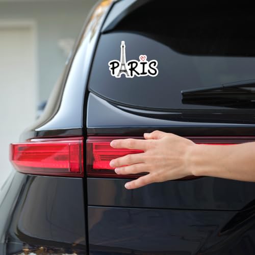 Eiffel Tower Paris Theme Vinyl Sticker Pack 4Pcs Decorative Travel Scrapbook Laptop Luggage Waterproof Decals France Aesthetic Stickers Car Bike Bedroom Bumper