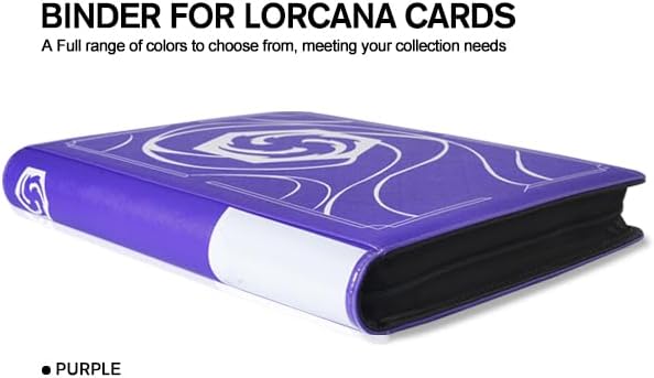 Skiennix Premium 16 Pocket Trading Card Album - Binder for 1024 Lorcana Cards, Tokens & Rules - Classic Purple