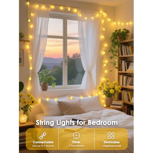 300LED Connectable Globe String Lights Indoor Outdoor for Bedroom, 108ft Warm White Christmas Lights with Remote, Waterproof Fairy Light Plug in 8 Modes for Room Classroom Wedding Christmas Decor