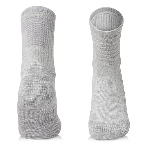 MIRMARU 3 Pairs Seamless Athletic Crew Socks Moisture-Wicking Hiking & Running Socks