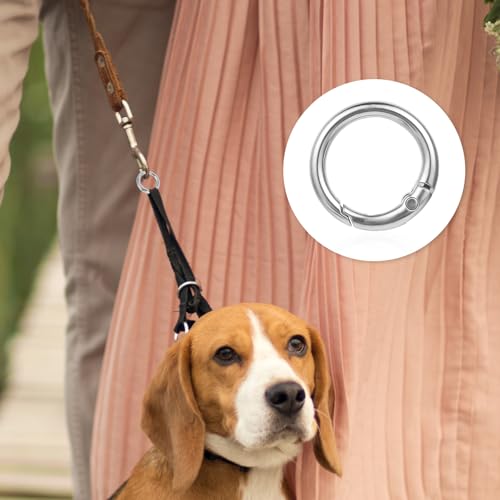16 Pcs Zinc Alloy Spring O Ring Clip Keychains - Round Carabiners
