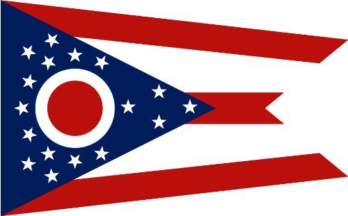 2-Inch Ohio State Flag Vinyl Decal Sticker for Laptops and Cars
