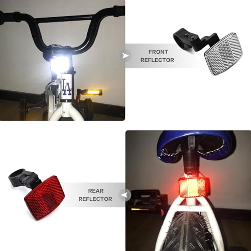 Kids Bicycle Reflector Kit - Front & Rear Red and White - Φ7/8"