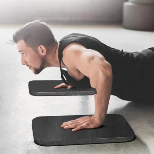 Yoga Knee Pad Cushion - Non-Slip Foam Mat, Black, 38x17x1.5CM