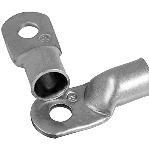Heavy-Duty Tinned Copper Lugs - 4 AWG, 2 Pack, 5/16" Ring