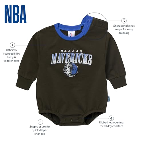 Gerber NBA Baby Sweatshirt Bubble Romper - Dallas Mavericks, 18 Months