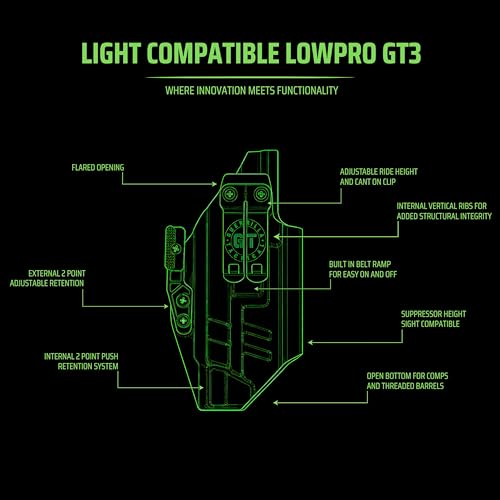 Low Profile Light-Compatible Holster for Glock 19/17 with TLR-7A/X