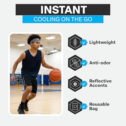 Cold Factor Instant Cooling Headband - Neutral Pack, UV Protection, Moisture-Wicking