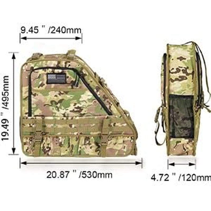 Xomzema 2 Pcs Roll Bar Storage Bag for Ford Bronco Offroad 2/4 Door 2021-2025,Multi-Pockets Cargo Cage Bag Saddlebag Tool Organizer for Waterproof Hiking Camping (Camouflage)