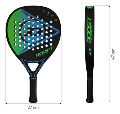 Dunlop Boost Attack Padel Racket, Green/Blue/Black