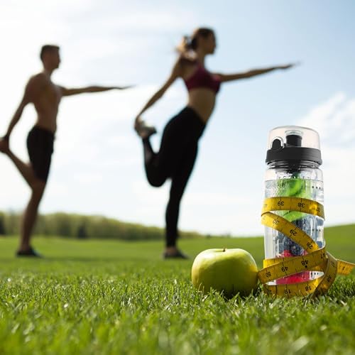 Zulay Fruit Infuser Water Bottle 34oz Jet Black Leakproof with Full-Length Infusion Rod