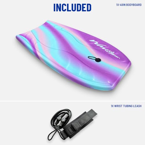 40-Inch Foam Bodyboard with Wrist Leash - Lavender