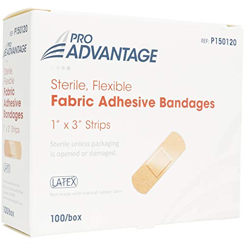 Fabric Adhesive Bandages - 1" x 3" Strips, 100 Count