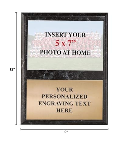 9x12 Black Marbleized Team Photo Plaque Award - Custom Engraving