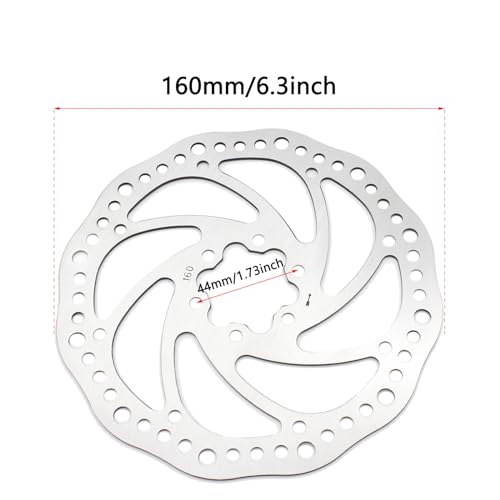 160mm Bike Disc Brake Rotor - Stainless Steel, 6 Bolts