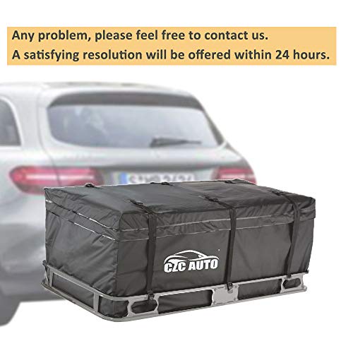 CZC AUTO Black Waterproof Hitch Cargo Carrier Bag 20 cu. ft. SUV Van Truck