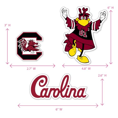 South Carolina Gamecocks Large Auto Magnet Set - 3 Pack