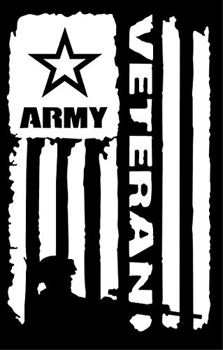 Army Veteran Flag Decal - Vinyl Sticker for Auto, Wall & Laptop