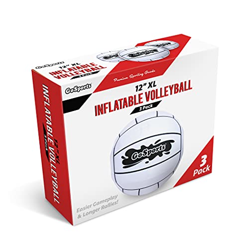 GoSports 12 Inch XL Inflatable Pool Volleyball - 3 Pack for All Skill Levels